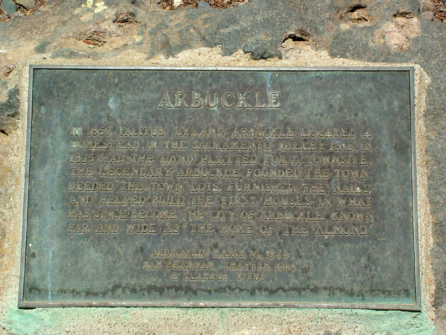 Photo of Tacitus Ryland Arbuckle Historical Plaque.