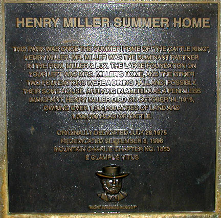 [ Photo of Henry Miller summer home plaque. ]