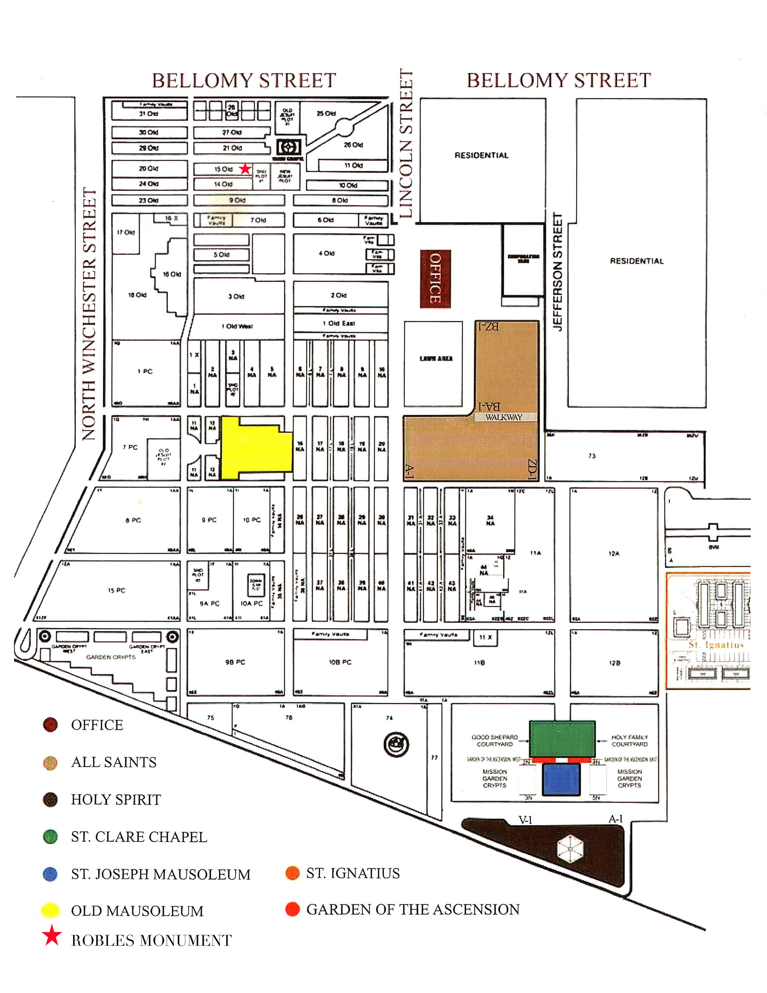 Robles Monument map