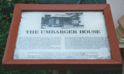 [ Photo of Umbarger Plaque.]